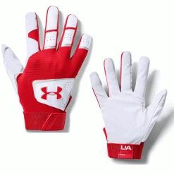 Under Armour Radar Fastpitch Batting Gloves - White/Red