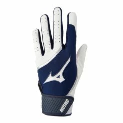 Mizuno Youth MVP Batting Gloves - White/Navy